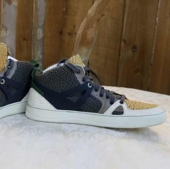 Auth Lanvin Paris high top sneakers tennis shoes - Picture 9 of 16